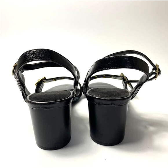 Women's Aerosoles Heel Rest Cushion Black Heel Grommet Buckle Sandal Black 9 - Picture 4 of 6